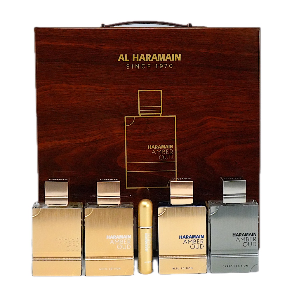 Al Haramain Amber Oud Collection 4PC SET(4x2.0oz EDP )(gold,bleu,white,carbon)