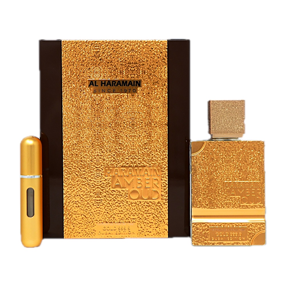Al Haramain Amber Oud Gold 999.9 Extrait De Parfum 2.53oz (with Atomizer)