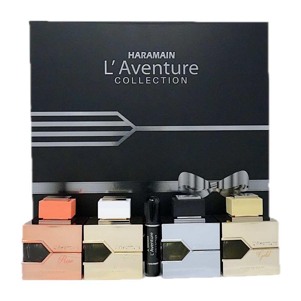 Al Haramain L'aventure Collection 4PC SET(4x3.4oz EDP )(l'aventure,femme,rose,gold)atomizer