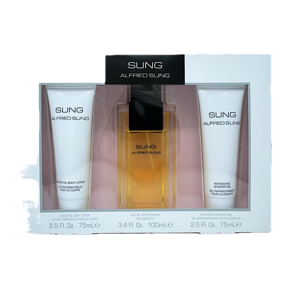 Alfred Sung Sung 3PC SET(3.4oz EDT , 2.5oz Shower Gel, 2.5oz Body Lotion)
