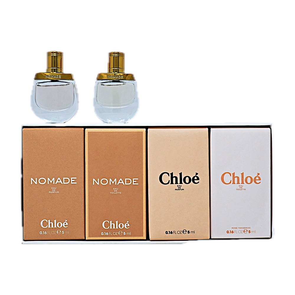 Chloe 4pc Mini Set 5ML X (nomade EDT,rose Tangerine EDT,chloe EDP,nomade EDP)
