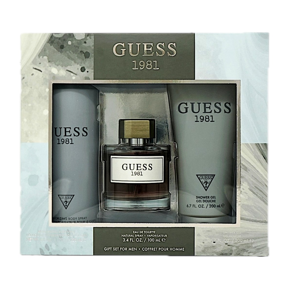 Guess 1981 3PC SET(3.4oz EDT ,6.7oz Shower Gel,6.0oz Body )