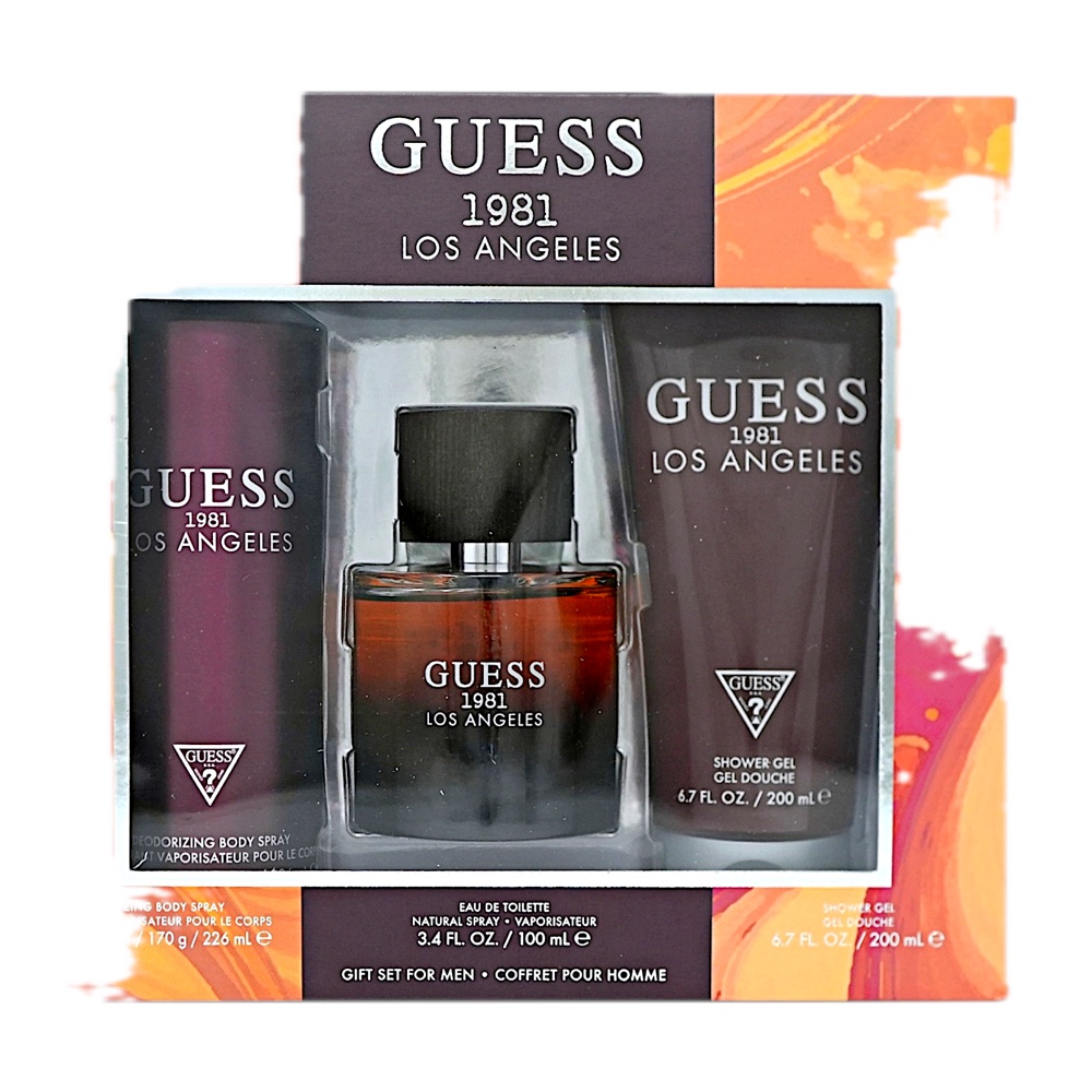 Guess 1981 Los Angeles 3pc SET(3.4oz EDT ,6.0oz Deodorizing Body ,6.7oz Shower Gel)