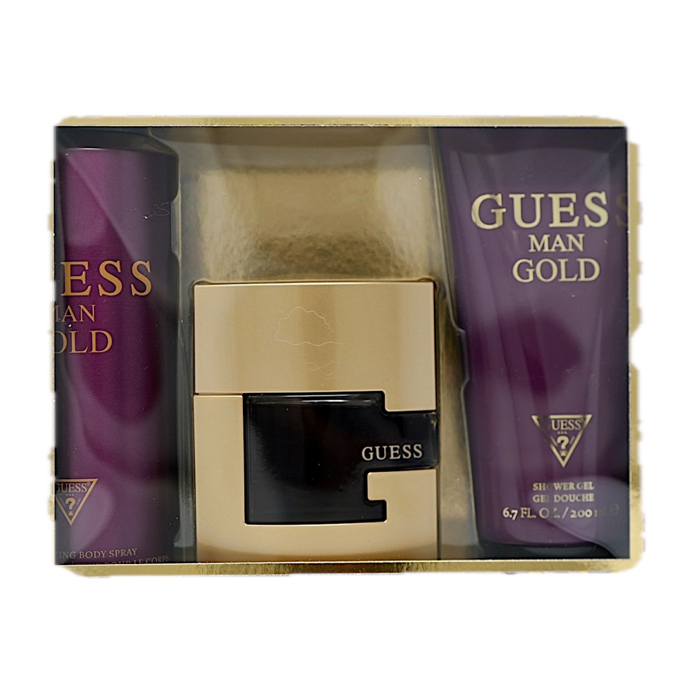 Guess Gold 3PC SET(2.5oz EDT ,6.0oz body ,6.7oz shower gel)