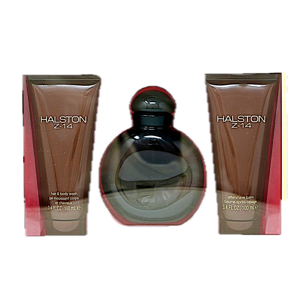 Halston Z-14 3PC SET(4.2oz EDC ,3.4oz After Shave Balm,3.4oz Hair & Body Wash)