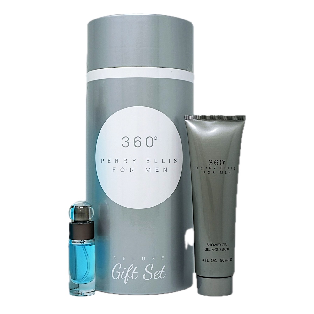 Perry Ellis 360 3PC SET(3.4oz EDT , 3.0oz shower gel, 7.5ML EDT mini)