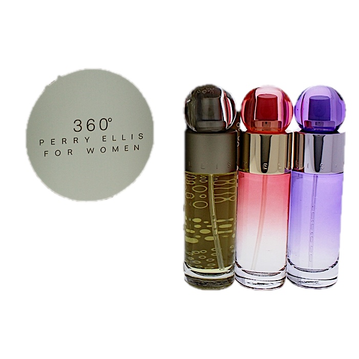 Perry Ellis 360 Trio 3PC SET(3x1.0)1.0oz EDT , 1.0oz EDP (Coral),1.0oz EDP (Purple)