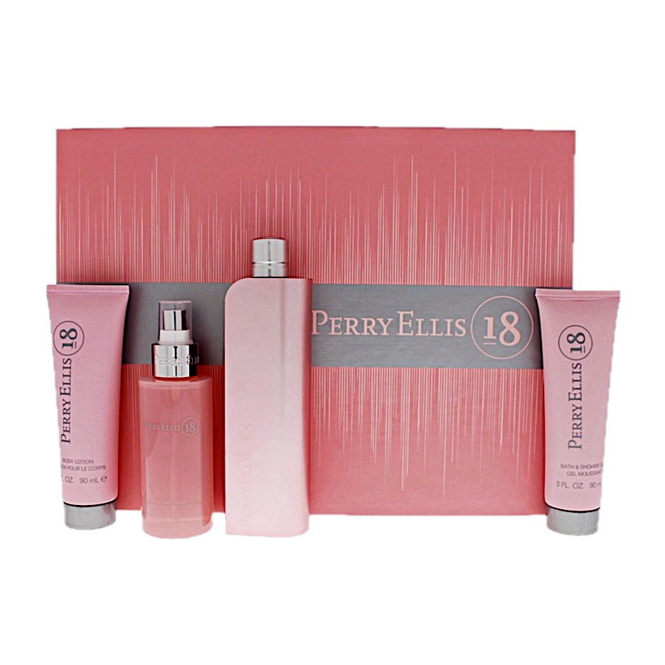 Perry Ellis Perry Ellis-18 4PC SET(3.4oz EDP ,4.0oz Body Mist ,3.0oz Shower Gel,3.0oz B/l)