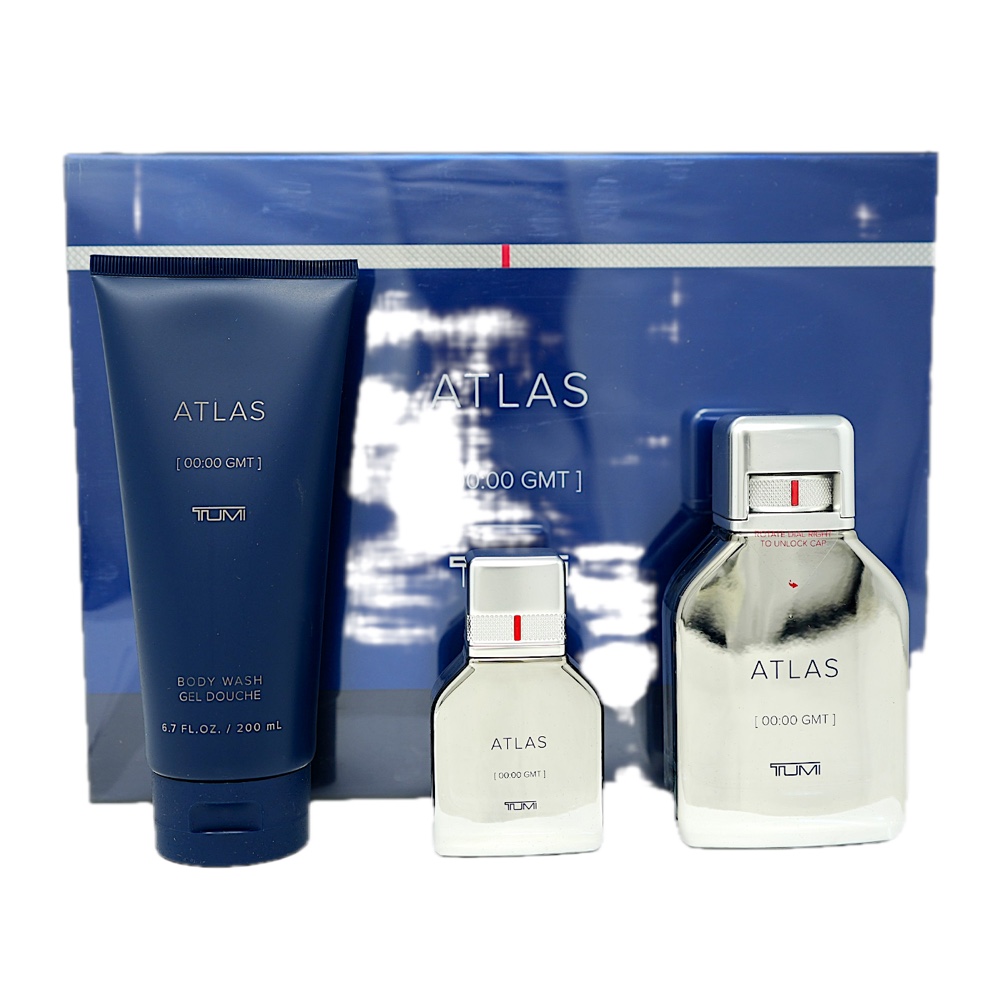 Tumi Atlas 3PC SET(3.4oz EDP ,6.7oz Body Wash,1.0oz EDP )